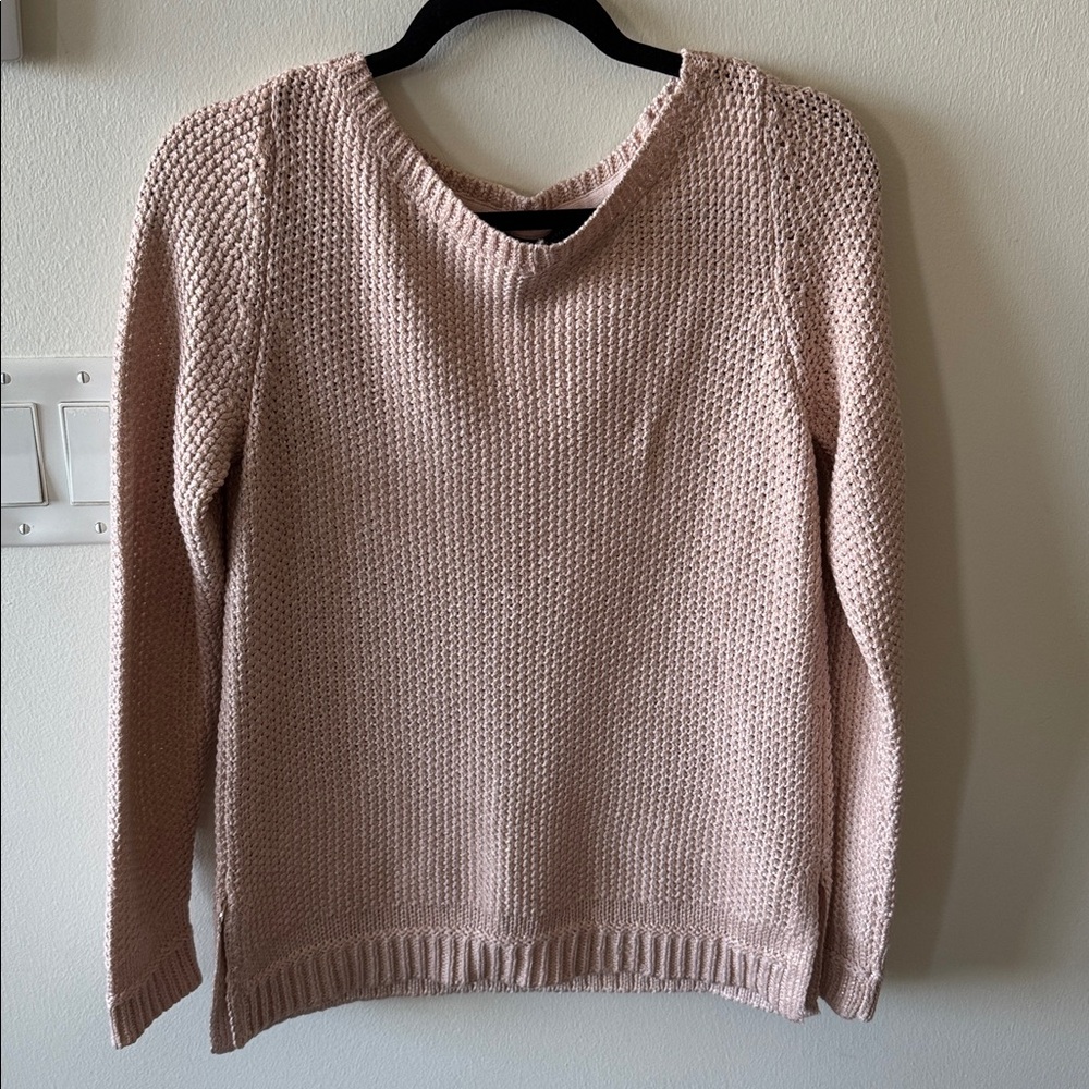 WHBM | Size Small | Womens Metallic Rose Gold Sweater Crewneck New with Tags